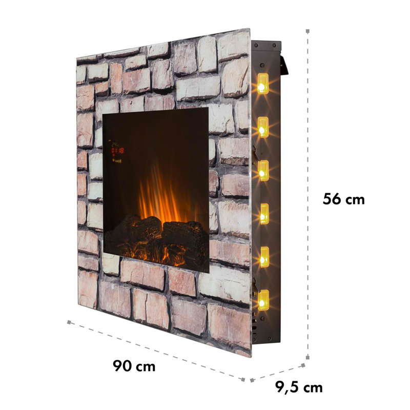 Klarstein 90cm W Grey/Pink Electric Fireplace Insert