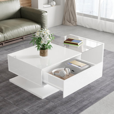 Coffee Table With 1 Drawer And Led
