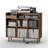 Meher 45'' W Record Player Stand with Charging Station and Media Shelves-352173031