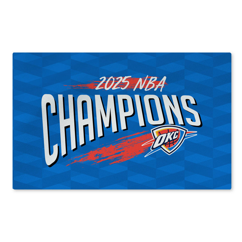 NBA Oklahoma City Thunder Champs Worthy Washable Rug – Basketball Team Accent Mat, Sports Room Décor – 20 x 32 inches