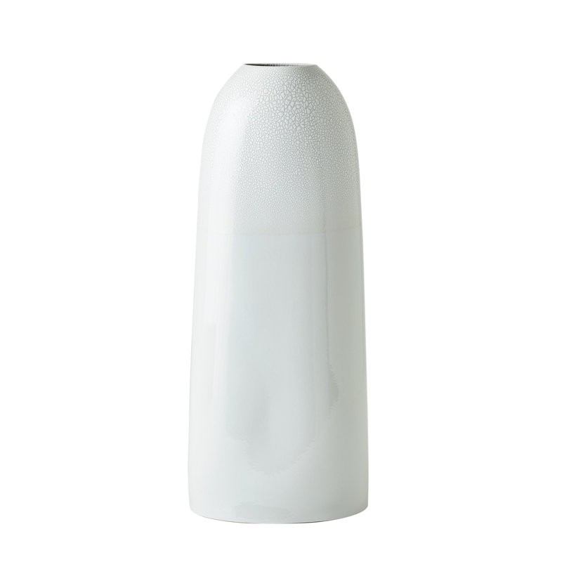 Vase de table en porcelaine, H 25,25 po x l 10,25 po x P 6,5 po, Blanc