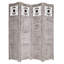 Cloison 4 panneaux pliables en bois massif l 76 po x H 84 po Shivani-215688042