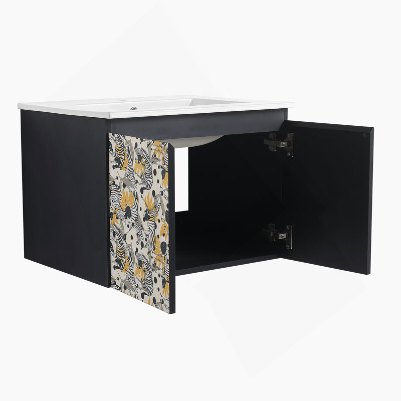 Meuble-lavabo mural 24 po avec lavabo en céramique