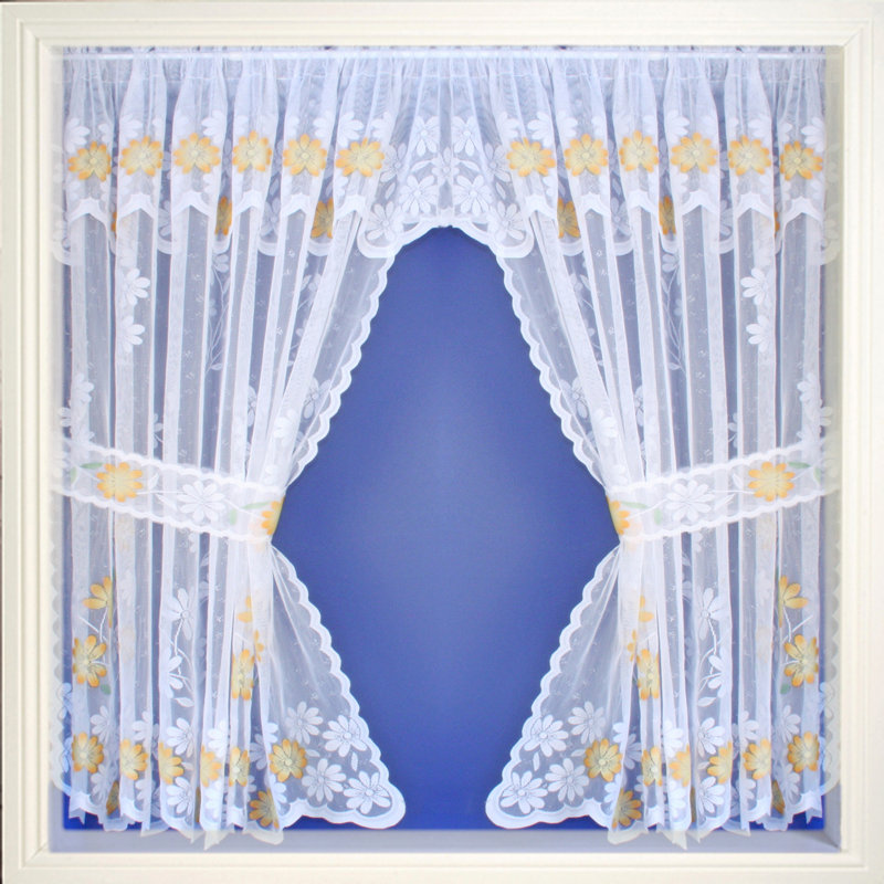 Coker Sheer Curtain Pair, Marigold, 280 W x 137 D cm