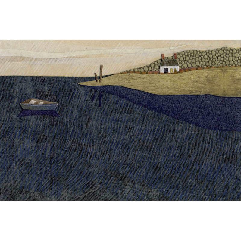 «Tiny House V» par Susan Savory - peinture sur toile tendue, H 24 po x l 36 po