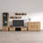 Sabala 150" Modern Entertainment Center with 16-Color LED Lighting, High Gloss Finish, Media Storage-1994645333