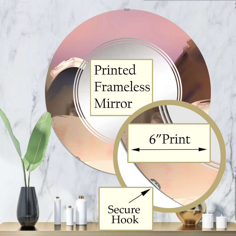 Fairoz - Miroir mural moderne rond, 32 po x 32 po