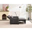 Fauteuil-lit Space en cuir gris foncé