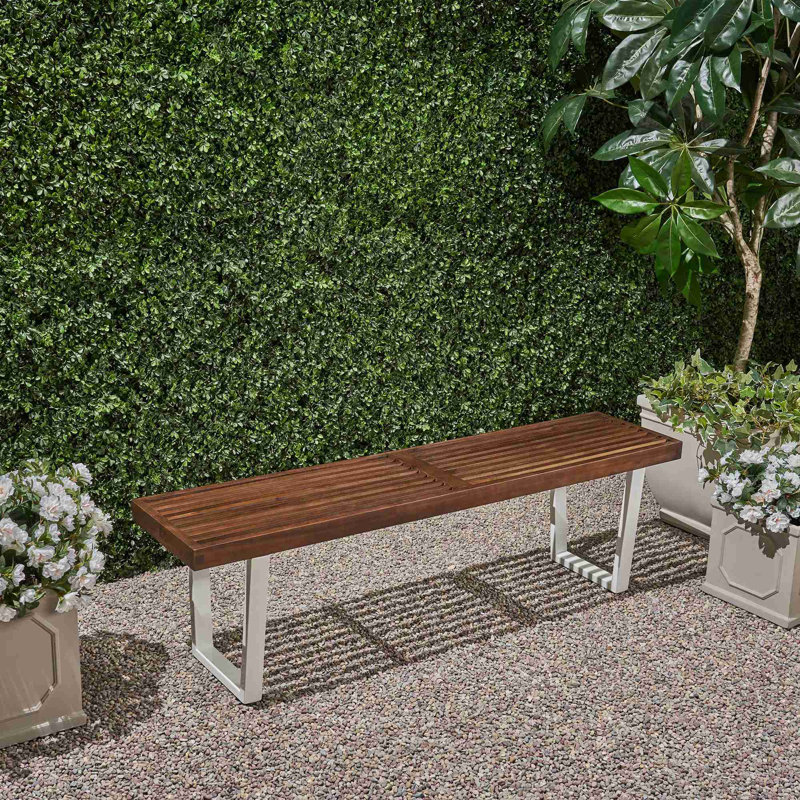 Banc de jardin robuste et durable, Brun / Blanc