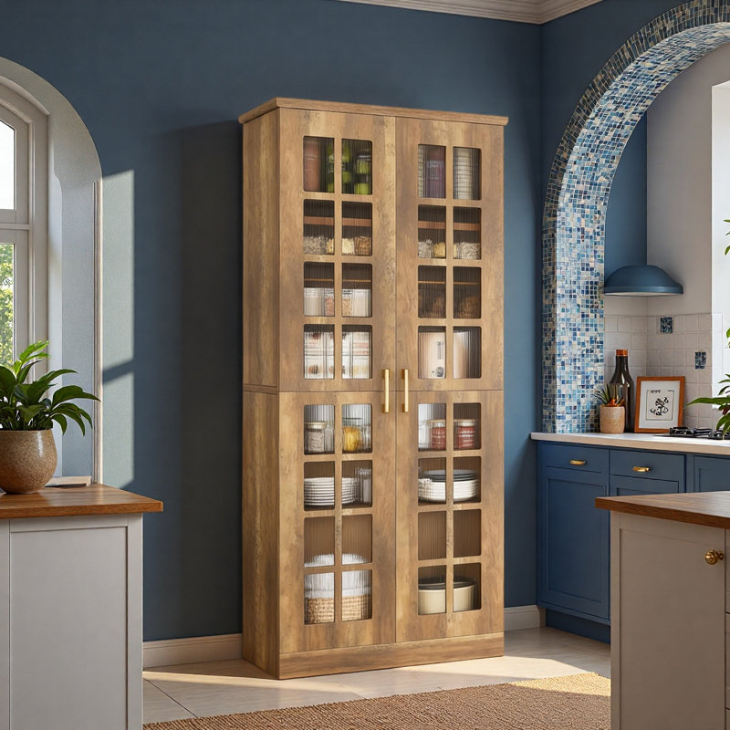 Armoire de rangement haute, garde-manger spacieux, armoire de cuisine