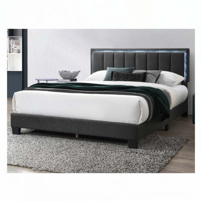 Lit en tissu d'ameublement en laine grand lit 1pc
