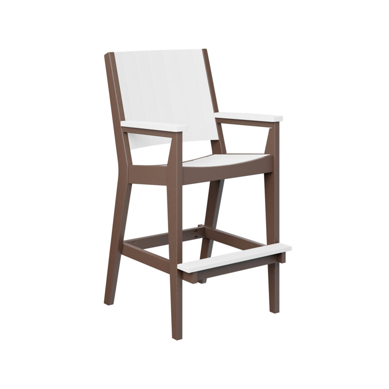 Mayhew Outdoor Bar Stool, Chocolate Brown, White
