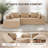 105" Oversized L-Shaped Sectional Sofa – Modern Modular Cloud Couch, Compression Foam Deep Seating Sofa for Living Room, No Assembly Required, Soft Corduroy Fabric, Khaki-923611611