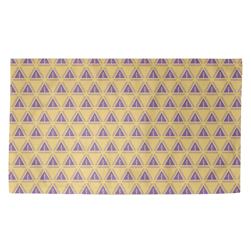 Tapis jaune à motif d'arbres minimalistes Barbra, Rectangle 5 pi x 7 pi