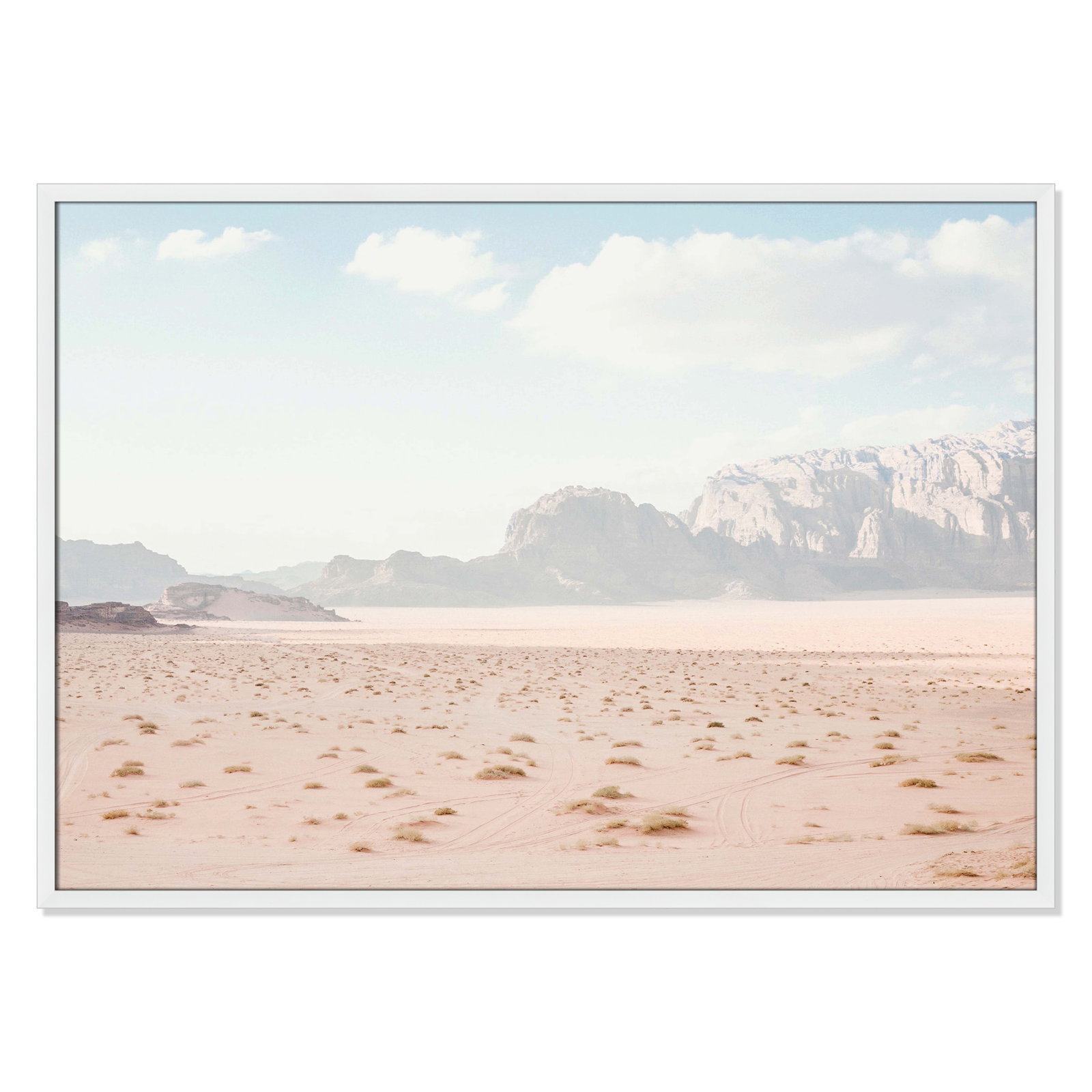 Tire Tracks "Tire Tracks" Print, 41.5" W x 29.5" H, Satin White Framed