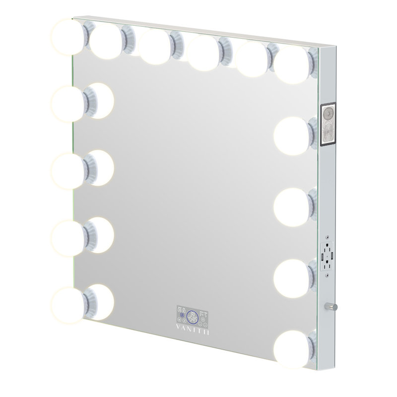 Miroir rectangulaire en métal à DEL, 26.4" x 31.5"