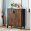 Armoire à chaussures 31,5 pouces en bois brun et noir avec portes, range-chaussures 5 niveaux-2016091095