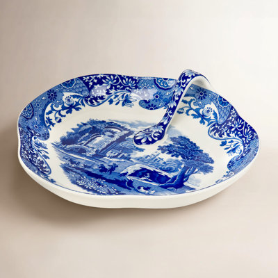 Blue Italian Handled Tray