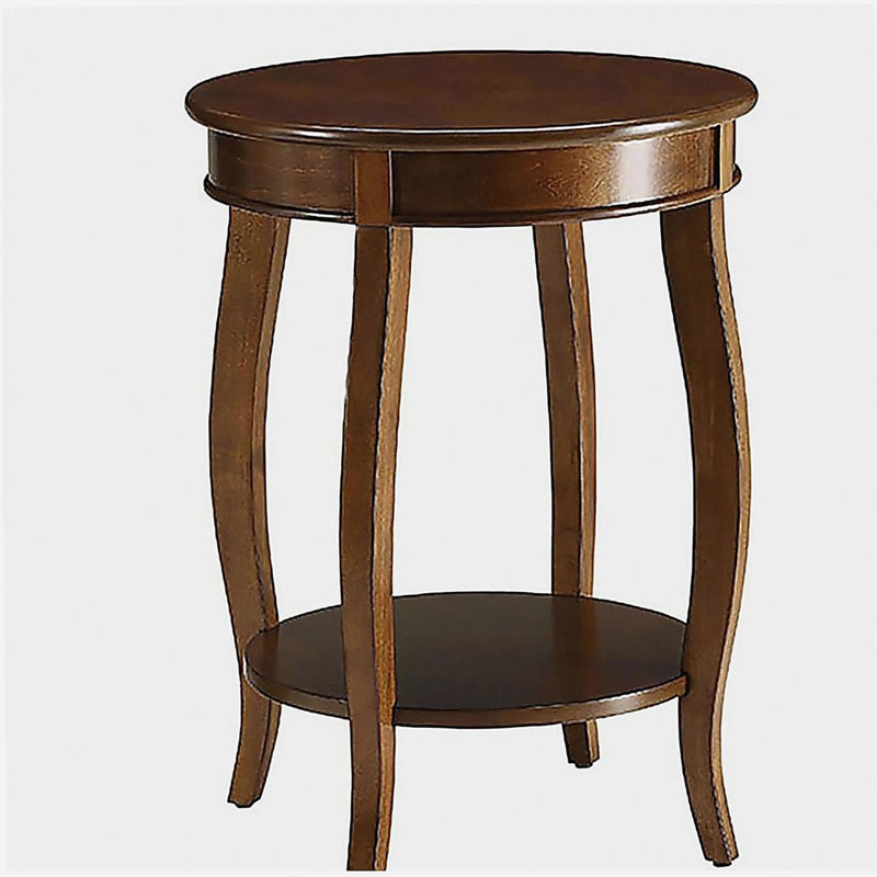 Table d'appoint ronde en noyer avec base