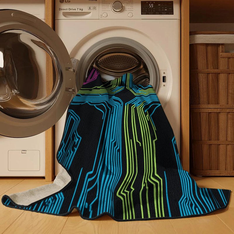 Digital Flicker Rug, Square 6'