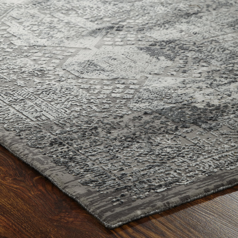 Area Rug in Gray, Rectangle 9'9" x 13'9"