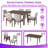 7-Piece Dining Table Set With Stackable Chairs Solid Wood Legs & MDF Tabletop-543896243-543896244