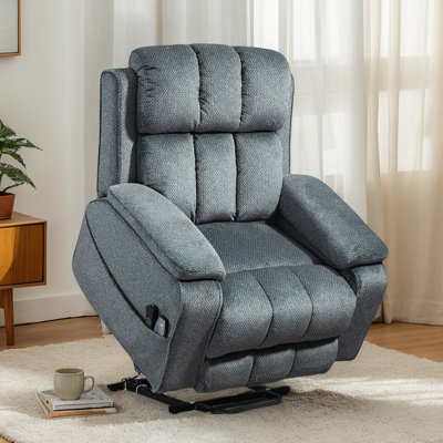 Oversized Power Lift Recliner Chairs For Elderly, Infinite Position Recliner With Heat & Massage Side Storage Cup Holder, USB Type C Charging