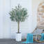 Adcock UV Resistant Artificial Olive Tree for Indoor & Outdoor Decor, Large Plastic Base with Pebbles-1033404745-1033404744