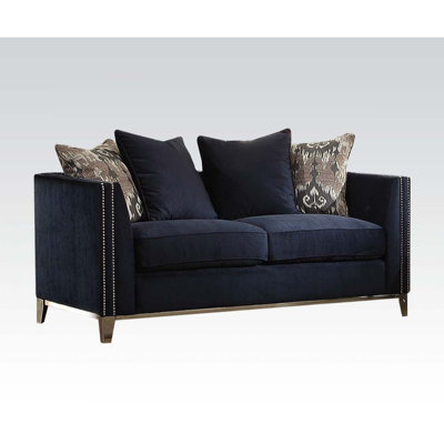 ACME Phaedra Chairez w/4 Pillows, Blue Fabric