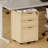 15.75" Rattan File Cabinet With Lock & 3 Drawers