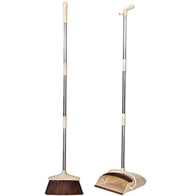 Hilaria Adjustable Broom And Dustpan Set with Replaceable Head
