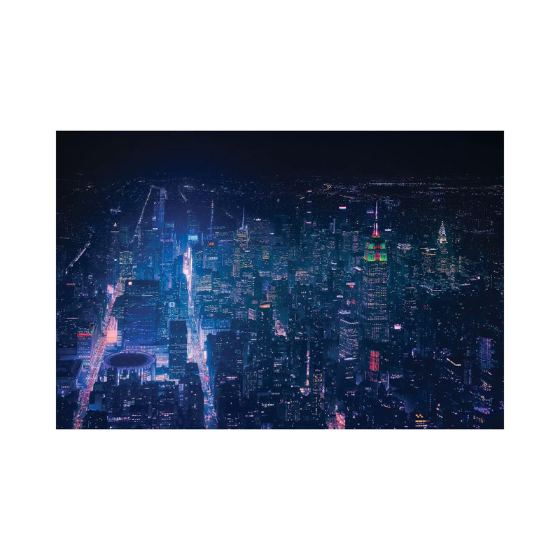 Nyc Neon Noir by Javier De La Torre - Wrapped Canvas Print, 20.32cm H x 30.48cm W x 1.905cm D