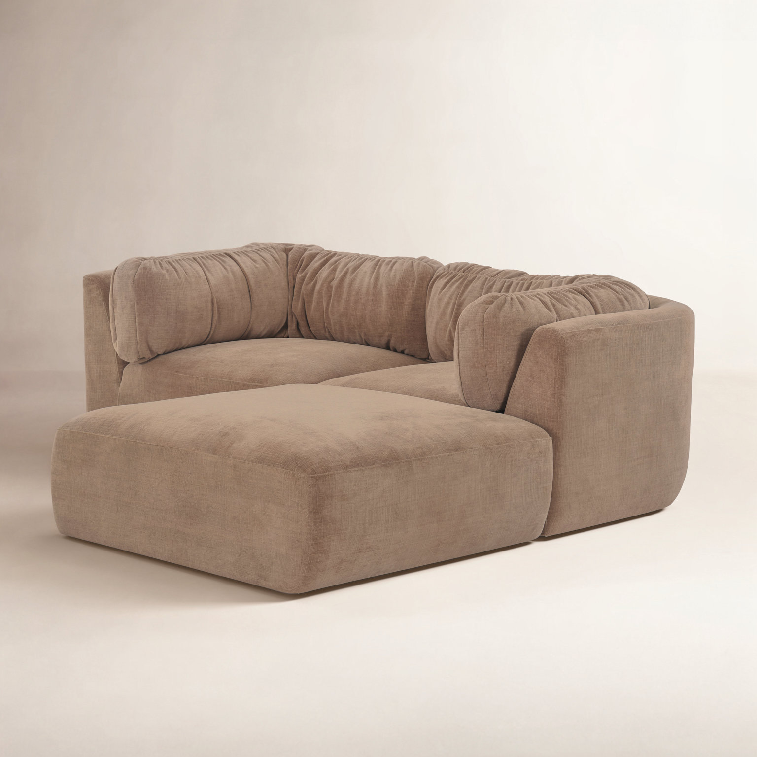 Colette Modular Corner Sectional, Toffee Performance Chenille