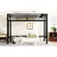 Lit mezzanine simple en métal noir avec échelle double, cadre et lit sécuritaire pour votre dortoir