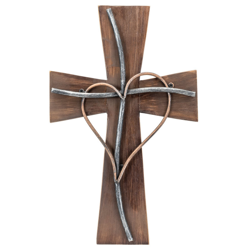 Rustic Wood Wall Cross 18" Tall