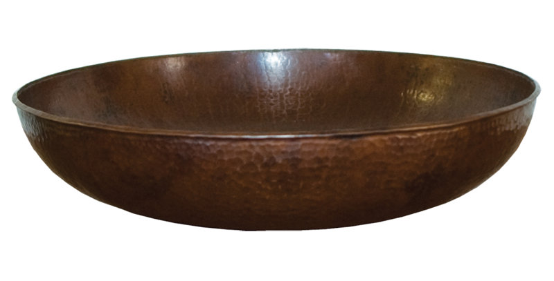 Maestro Copper Circular Vessel Bathroom Sink, Antique Copper
