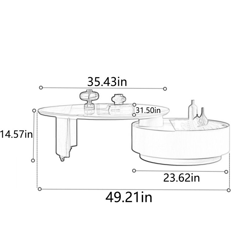 Table basse rotative Creative