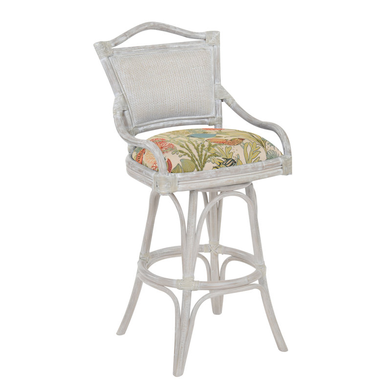 Cilurso Swivel Upholstered Counter Stool, Tropical Fish
