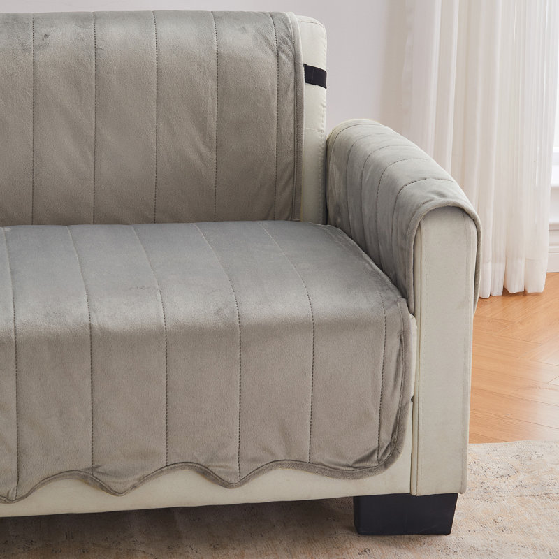 Protecteur de meubles inclinable en velours ultra-doux, Polyester gris