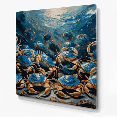 Art mural en métal Nautical Crabs