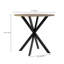 Table de salle à manger ronde de 31,5 po pour 4, style industriel moderne, plateau en bois aggloméré brun avec pieds en métal noir