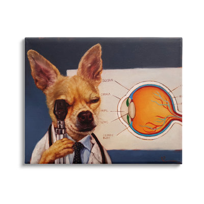 «Dog Optometrist», animal rigolo sur toile