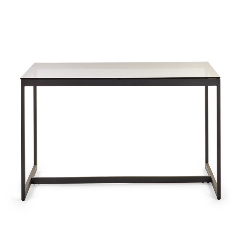 Lacreshia Glass Top Metal Base Dining Table