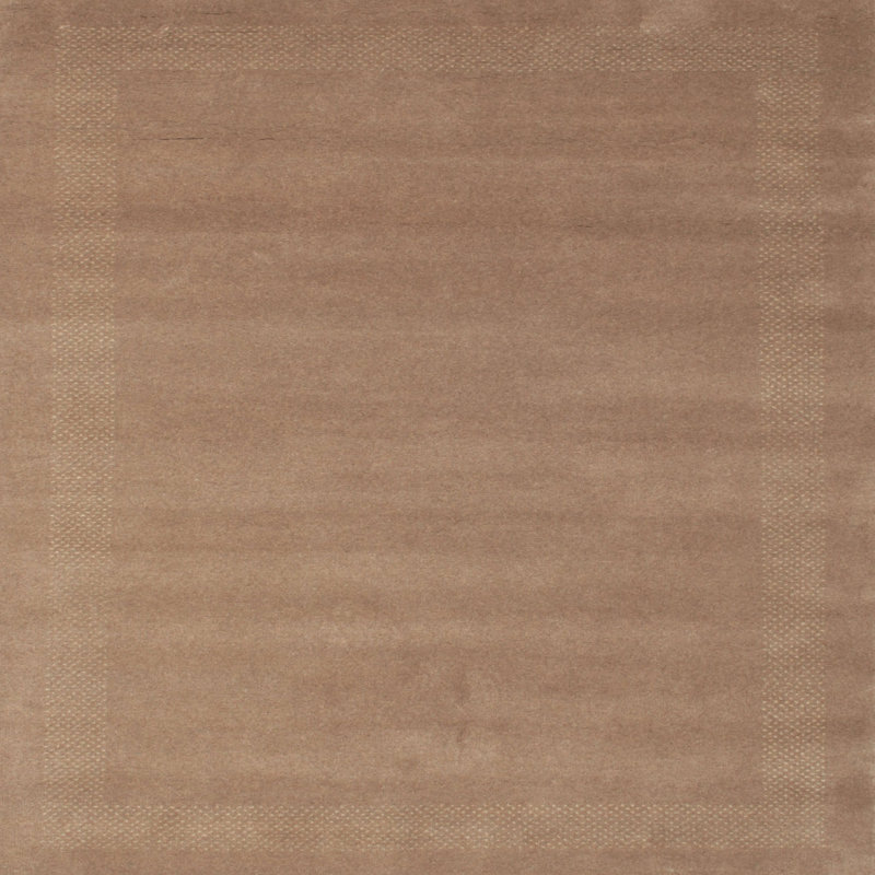 Tapis contemporain beige / brun, Carré 5 pi