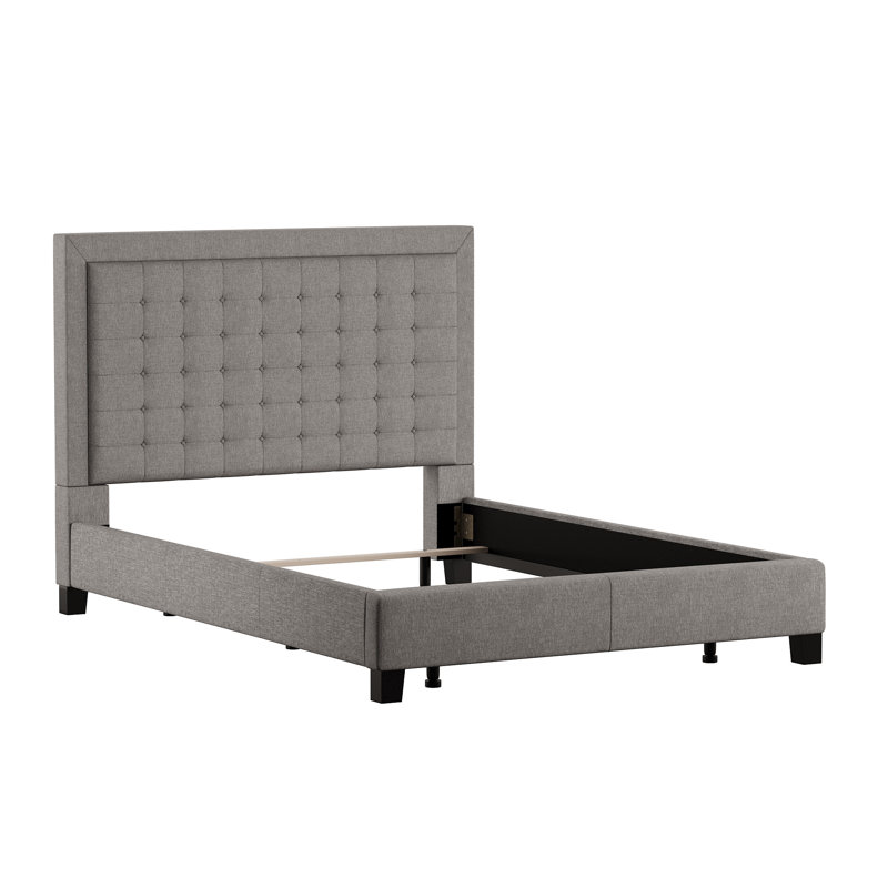 Kaster Upholstered Platform Bed, Queen, Pewter Gray Linen