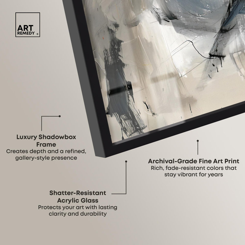 Décoration murale moderne Scribble Energy II Shadowbox par Art Remedy, H 37 po x l 31 po, Noir