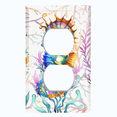 Copper Rust Patina Teal Print 1 - Gang Toggle Light Switch Standard Wall Plate
