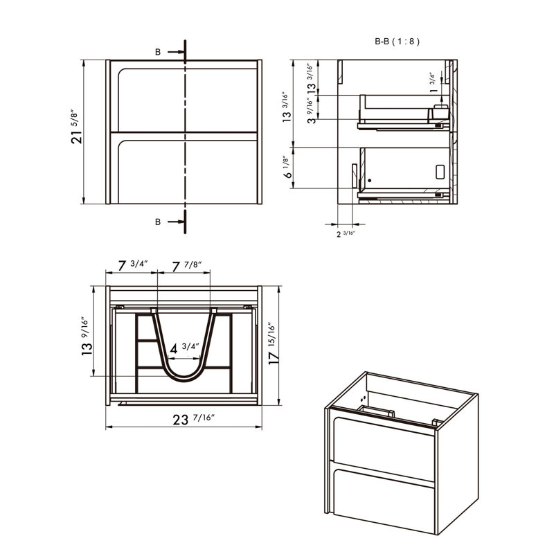 DAX Indico Single Vanity, 24", Valenti, Matt Black