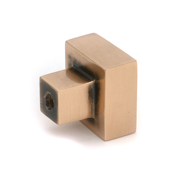 Albers Square Knob, 0.98" Knob Diameter, Polished Bronze