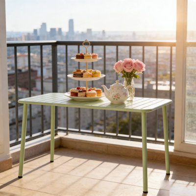Green Sella Outdoor Long Table – Waterproof Dining/Leisure Style For Villa Garden/Courtyard